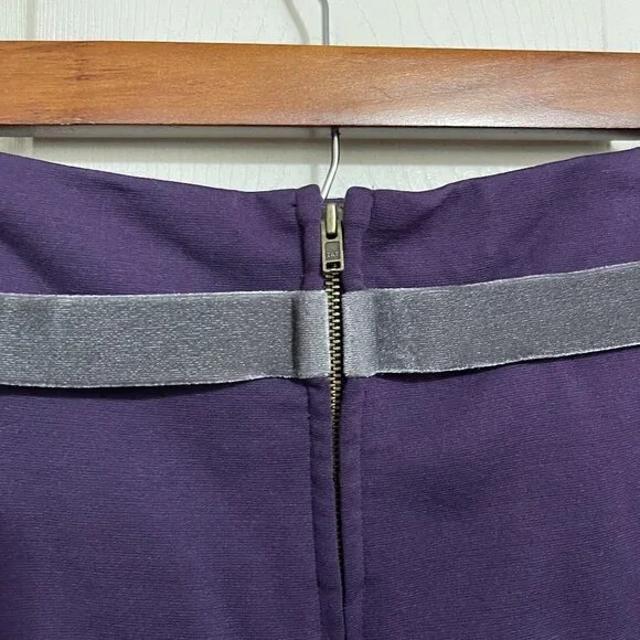Girls From Savoy Anthropologie Women's Purple Velvet Ribbon Pencil Skirt Size 2 - Picture 5 of 9
